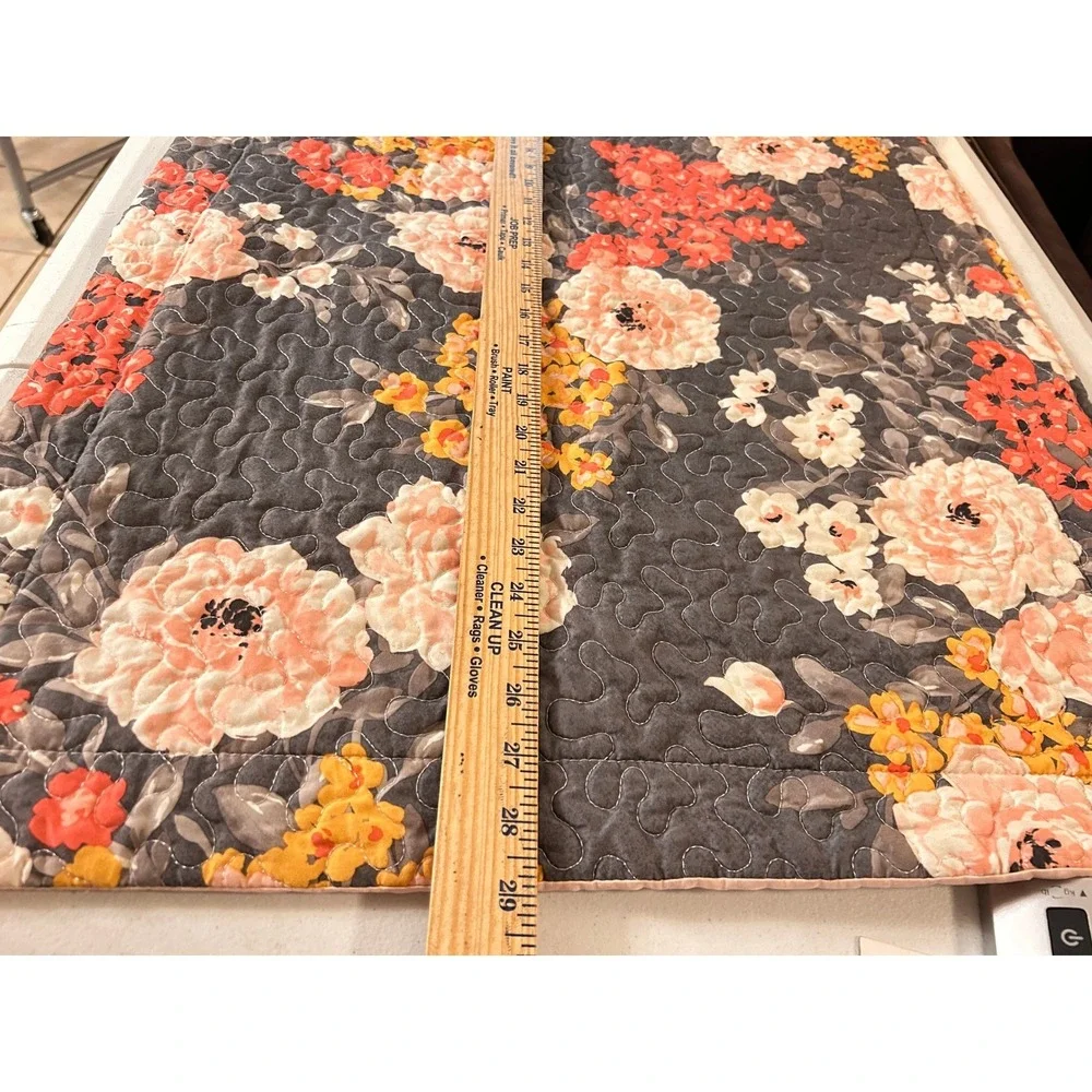 Standard Size Quilted Floral Pillow Shams Set of 2  Envelope Closure